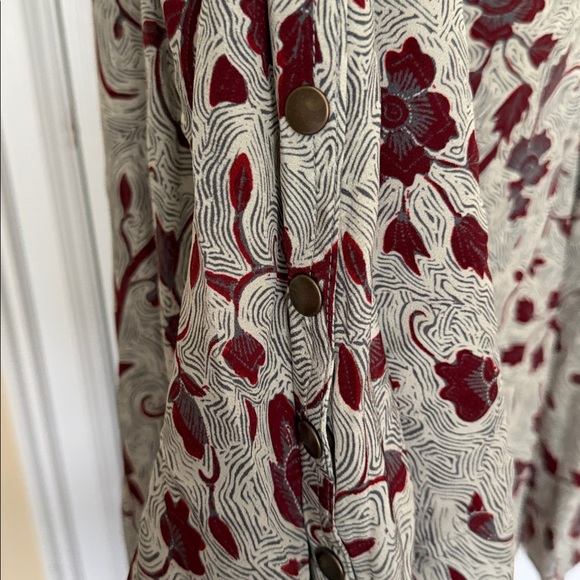 Ulla Johnson Ariana Floral Print Handkerchief Hem Silk Skirt Side Slit Snaps 8 - Picture 7 of 15